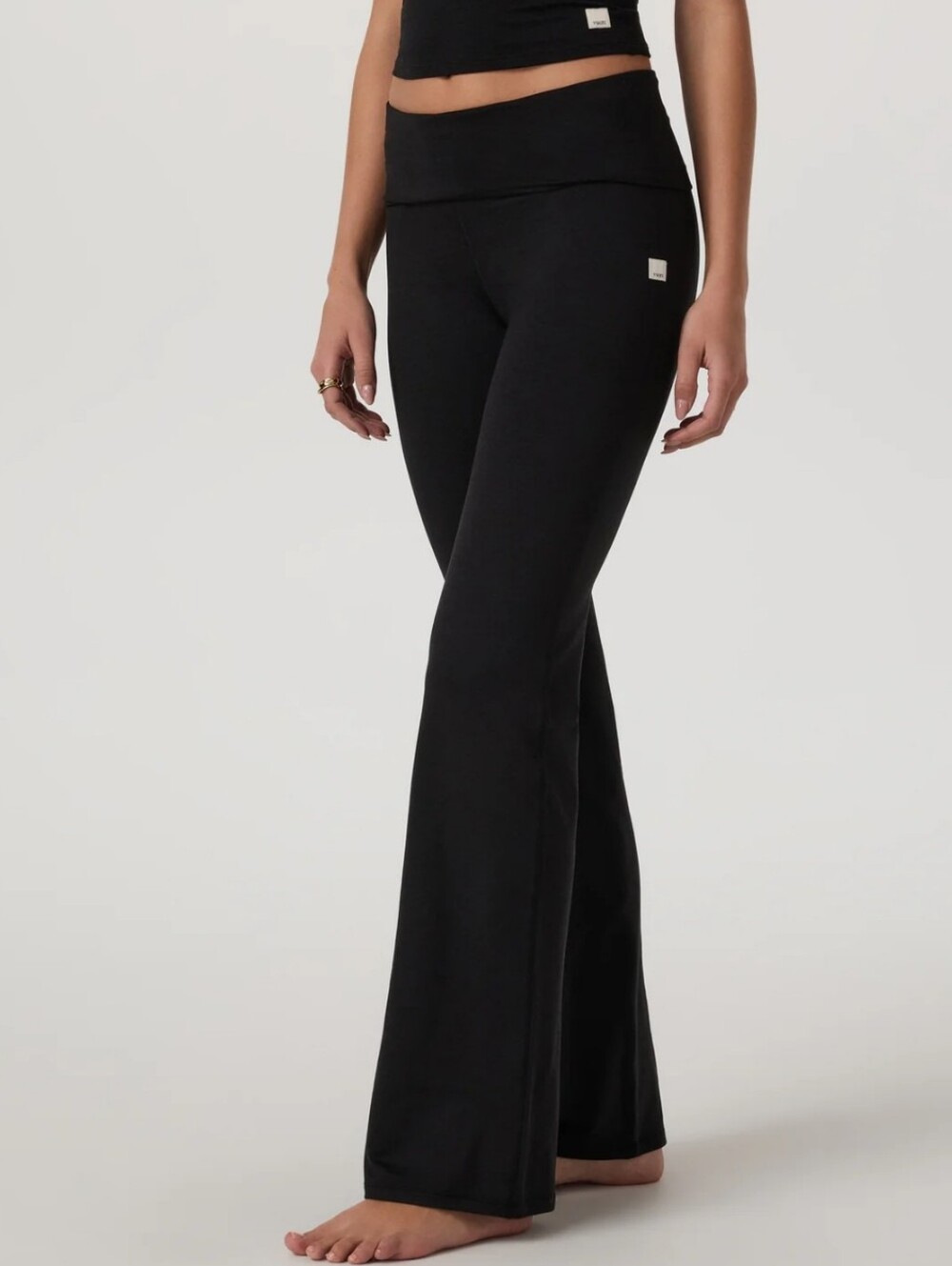 NWT Vuori Halo Foldover Black Wide Leg Pants